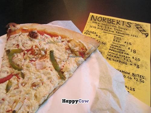 Daiya cheese & vegetables at Norbert's Pizza - Bushwick in Brooklyn