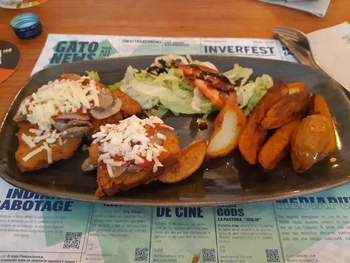 Schnitzel (a bit disappointing) #Veganuary at Viva Chapata in Madrid