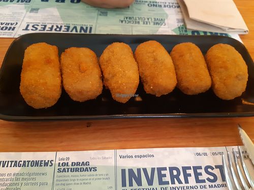 Croquettes (excellent) #Veganuary at Viva Chapata in Madrid