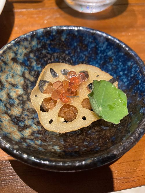 lotus root palate cleanser at Kinara By Vikas Khanna - JA Lake View Hotel in Dubai