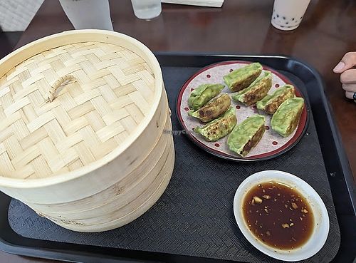Vegan pan fried veggie dumplings  at Serious Dumplings in North Miami