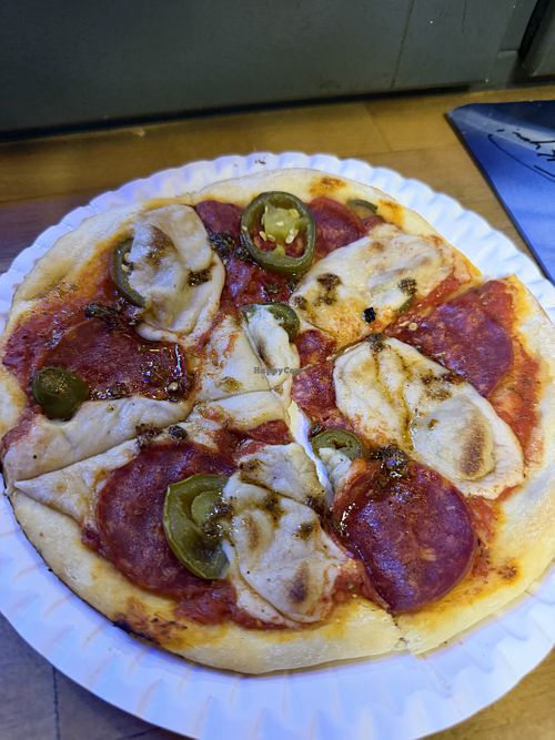 Vegan salami pizzaa  at Pauli Pizza in Hamburg