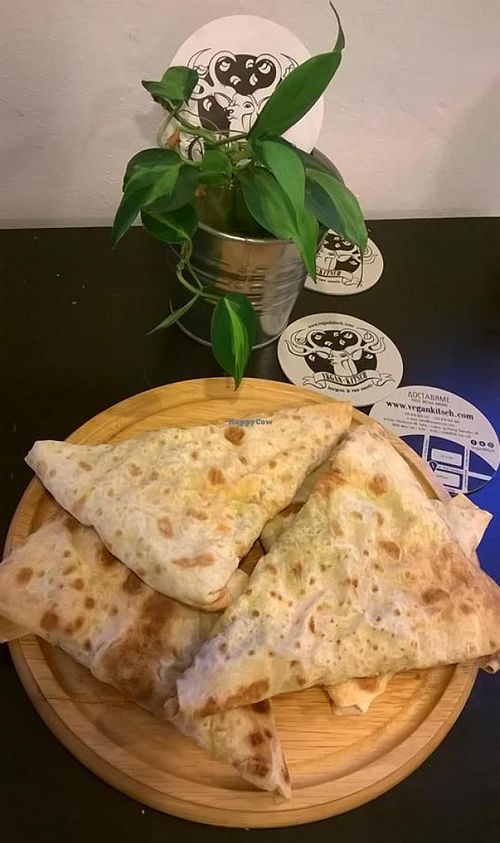 Banitsa Samosa with potatoes, peas and indian spices

“BANITSA” - traditional homemade wraps at Vegan Kitsch in Sofia