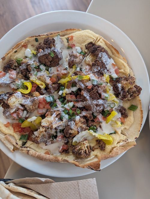 Spicy cauliflower pitza at Aladdin's Eatery in Boardman