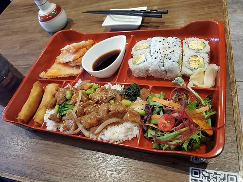 chicken teriyaki bento at Vegan Shoku in Vancouver