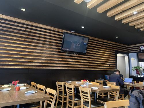 Inside the restaurant   at Vegan Shoku in Vancouver