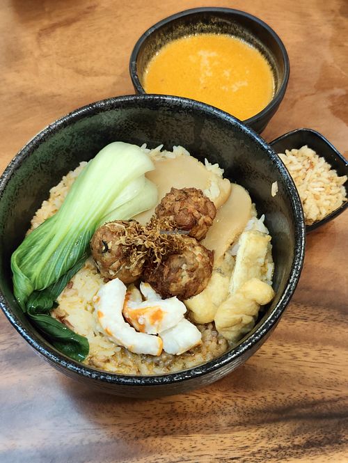 Laksa Poached rice at SIN - Greendot Plus - Jewel in East Singapore