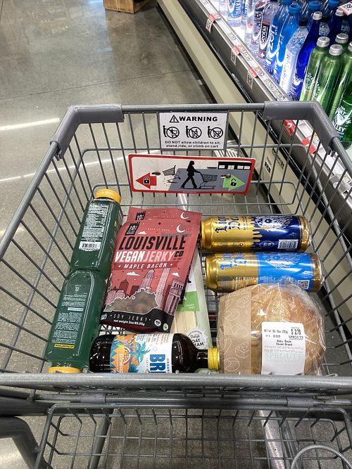 Mini Cart Haul Post-Walk Along San Gabriel River This Morning   at Sprouts Farmers Market in Norwalk