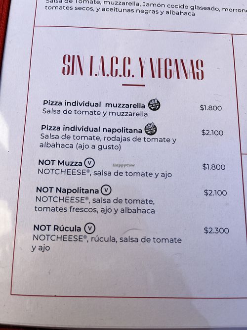Menú  at La Guitarrita in Buenos Aires