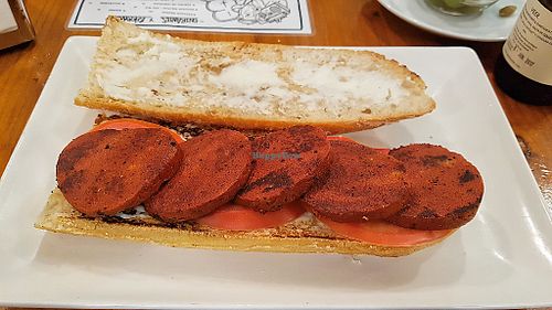Chorizo sandwich at B13 Bar in Madrid