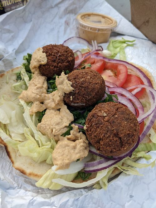 Falafel pita with hummus at Josef's Gyros & Kabobs in Appleton