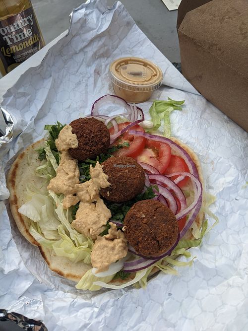 Falafel pita with hummus at Josef's Gyros & Kabobs in Appleton