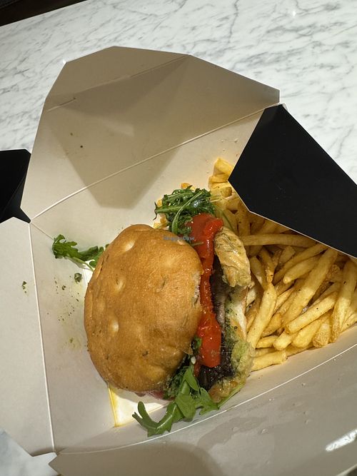 Portobello burger   at Unity La in Los Angeles