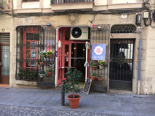 outside looking in at Cafe Camelia in Barcelona