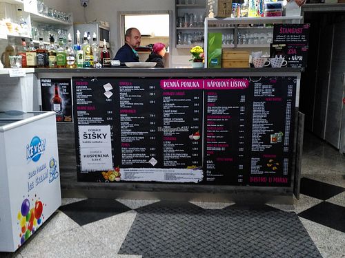 Menu at Bistro u Mirky in Trencianske Teplice