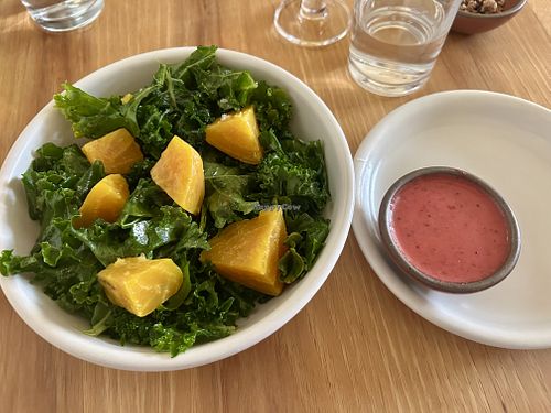 Kale and beets with cranberry dressingg  at Margaret's in Marfa