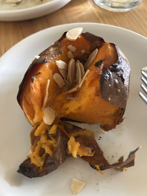 Sweet potato with olive oil and almonds  at Margaret's in Marfa