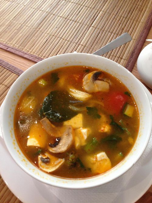 Vegetarian Tom Yum Soup at ThaiWok in Budapest