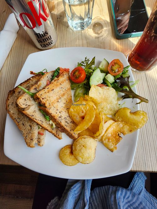 Tomato onion spinach and cheeze toastie at Lowry's at the Chandlery in Berwick-upon-tweed