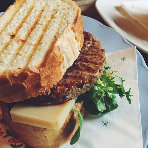 Vegan Cheeseburger at CB1 Internet Cafe in Cambridge