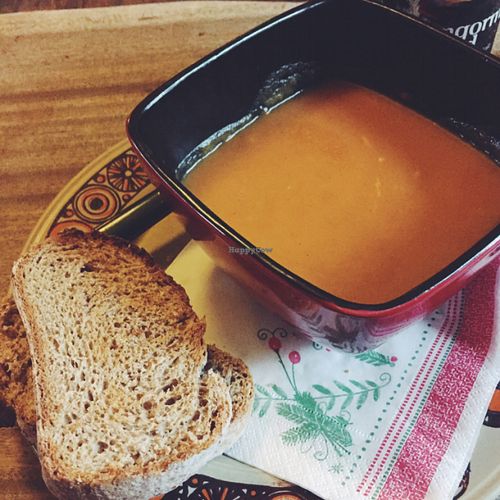 Carrot & Coconut Soup at CB1 Internet Cafe in Cambridge