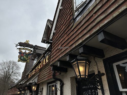 Outside of the restaurant, directly across the street from the Jane Austen House Museum.  at The Greyfriar in Alton