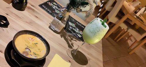 Tom kha soup with vegan prawns at AnTee Vegan in Hamburg