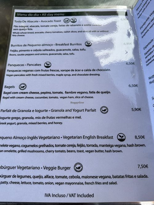 Menu  at Sam's Coffee and Bistro in Armacao De Pera