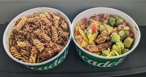 Two selections from the vegan options at Picadeli at Intermarché in Reims