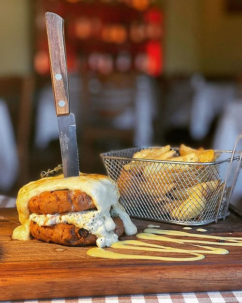 Vegan Bifteki made from pea protein at Taverna Athene in Berlin