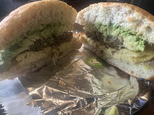 Breakfast sandwich - beyond patty, just egg, and avocado on white ciabatta bread.  at Starch in Watertown