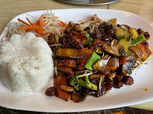 Hakka menu with soy balls and veggies  at Sim Kitchen - Asian Cuisine in Traiskirchen