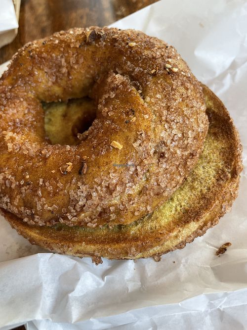 Snickerdoodle vegan bagel  at Blazing Bagels in Redmond