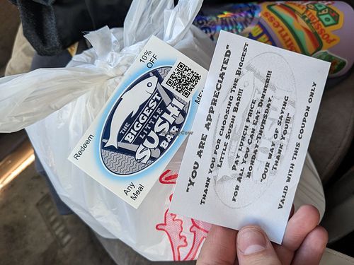 Loyalty cards with purchase at The Biggest Little Sushi Bar in Reno