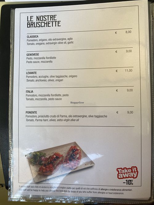 Some vegan options  at Il Maggiore Café in Riomaggiore