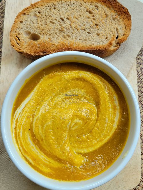 Soup of the day. Pumpkin sweet potato at Soulscape Café in Koh Phangan