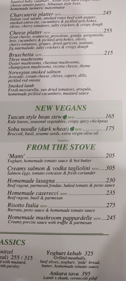 Menu at Safranhan Brasserie - Dîvan Çukurhan in Ankara