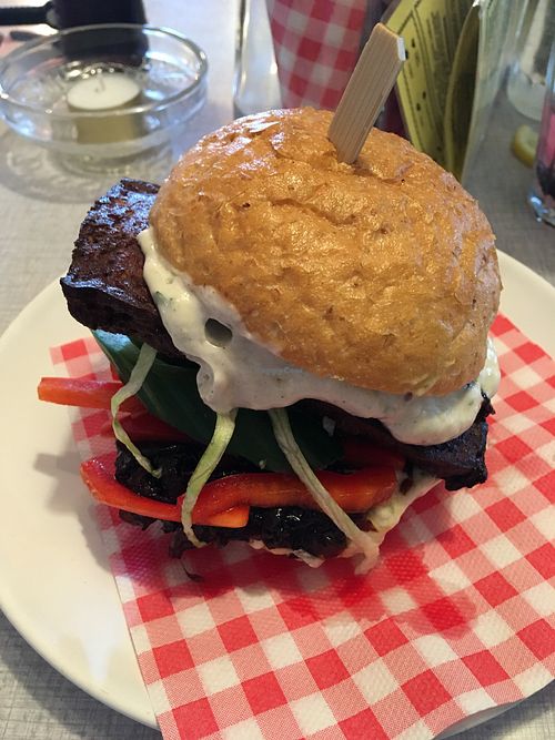 Jamaican tofu burger  at Burgertrut in Rotterdam