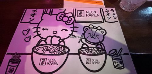 Cute menu  at Neon Ramen  in Everton Park