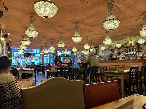 Lovely setting perfect for a cuppa and fruity vegan flapjack sorry didn’t get a photo was too tasty I forgot  at Lounges - Prospero Lounge in Stratford-upon-avon