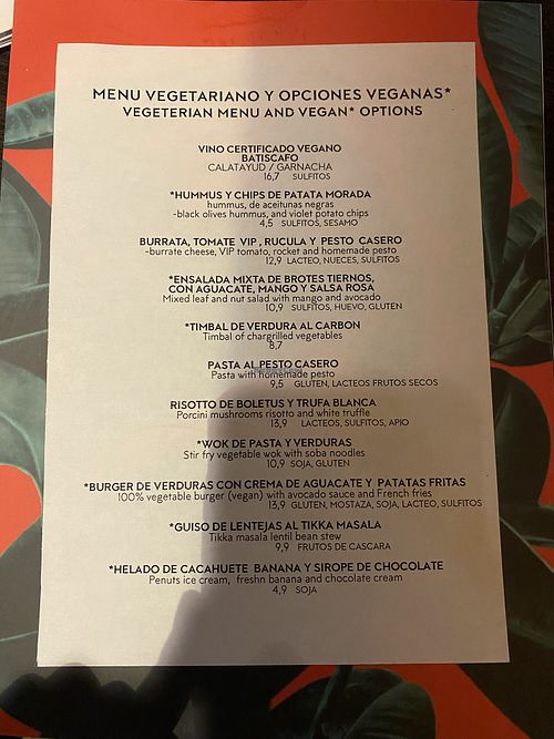 Extra menu vegetarian and vegan  at La Puerta Alta in Ayamonte