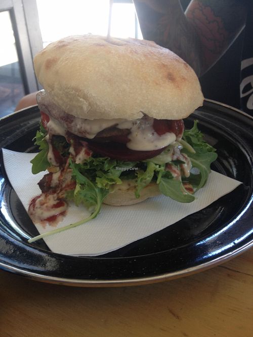 Schnitzel burger at Suzy Spoon's Vegetarian Butcher in Marrickville