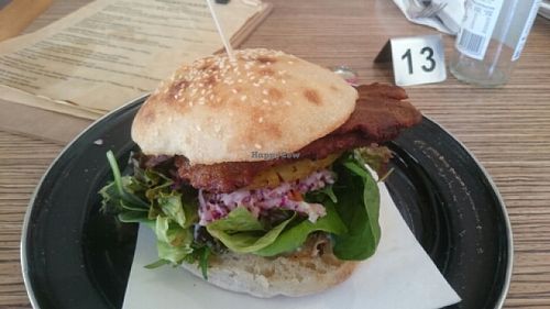 Fund-raising burger at Suzy Spoon's Vegetarian Butcher in Marrickville