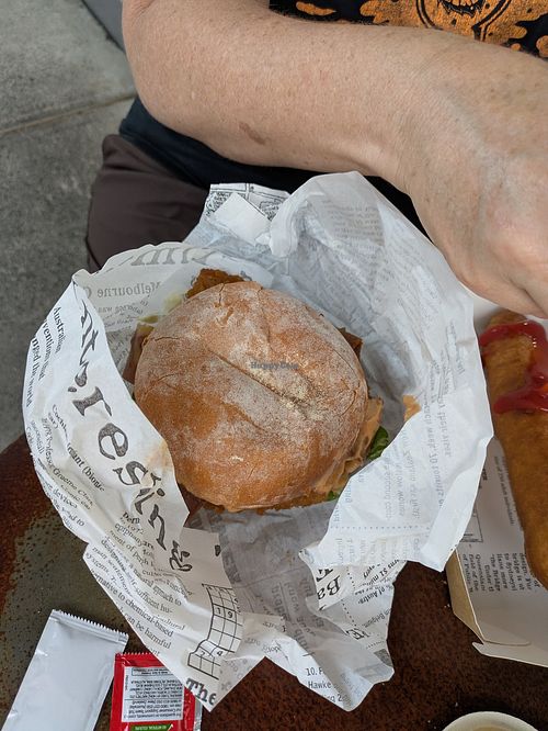 Burger at Suzy Spoon's Vegetarian Butcher in Marrickville