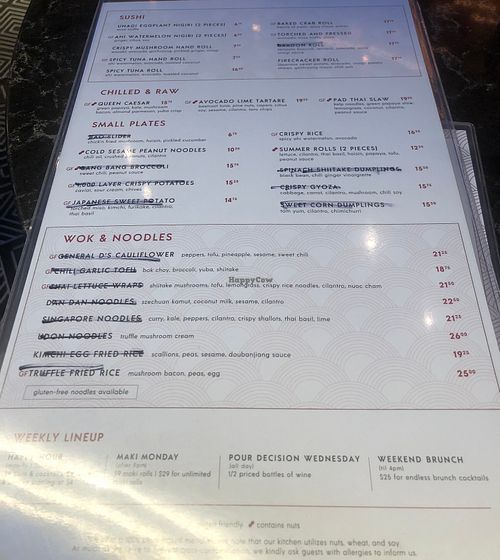 Redacted menu? at PLANTA Queen in Washington