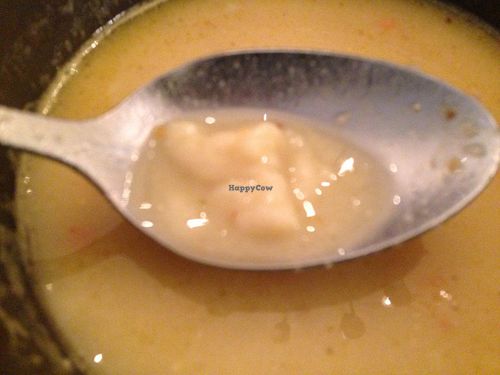 lumps in my lentil soup at Omra Elias in Bucharest