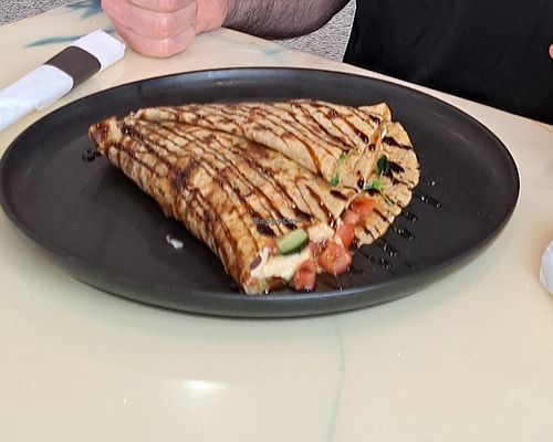 Greek Crepe (we ordered it Vegan)  at Crepe Haus + El Compadre in Kennewick