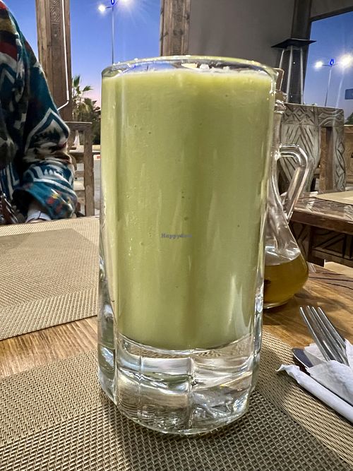 Avocado smoothie (with orange juice instead of milk)   at Timam du Chef in Tamraght
