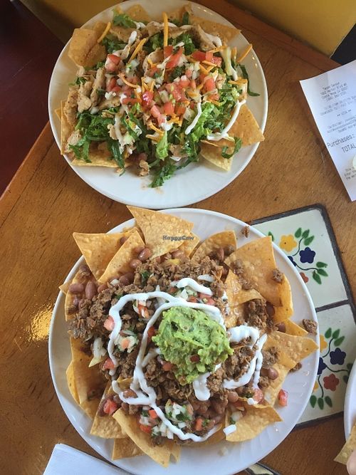 vegan nachos and more! at Tacos Cancun in Costa Mesa