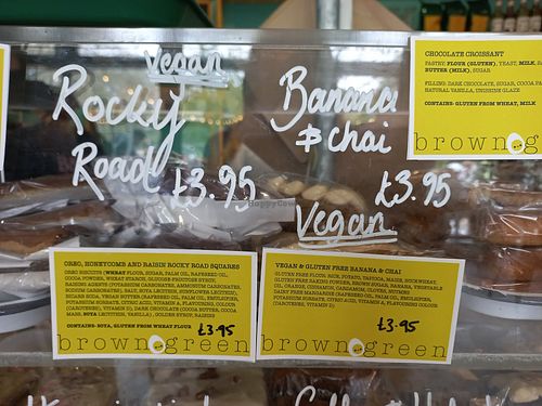 Vegan cakes at Brown & Green Life in South East London